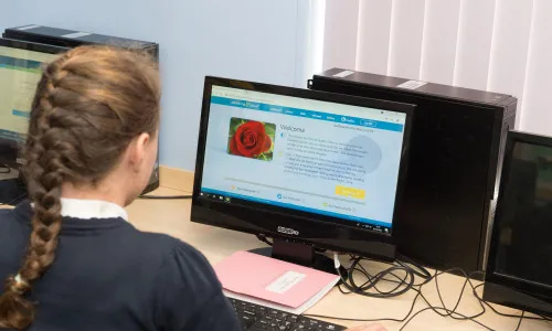 Pupil using a computer